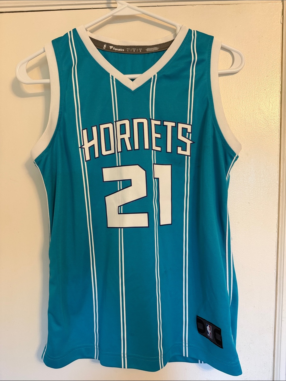 Fanatics Hornets Teal and White #21 Basketball Jersey